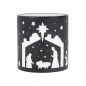 Preview: Windlicht "Krippe" - Schwarz/weiß