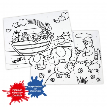 Preview: Mein erstes Malen nach Zahlen-Set - Arche Noah und Der gute Hirte