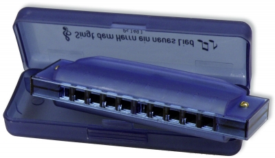 Mundharmonika "Singt dem Herrn ein neues Lied" - blau