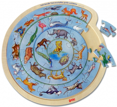 Holzpuzzle "Gott hat alle Tiere erschaffen..."