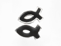 Ohrringe "Fisch" - Sterlingsilber schwarz