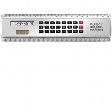 Lineal mit Rechner "Du kannst mit Gott rechnen"