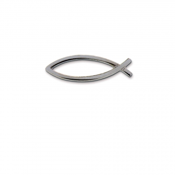 Metall-Anstecker "Fisch" - silberfarben (auf Karte)