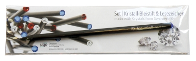 Kristall-Bleistift/Lesezeichen-Set "Du bist wertvoll"