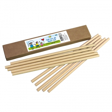 Strohhalme aus Naturpapier "Gott hat alle Kinder lieb" - 10er-Set