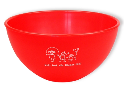 Müslischale "Gott hat alle Kinder lieb" - rot