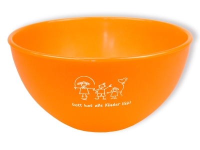Müslischale "Gott hat alle Kinder lieb" - orange