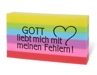Radiergummi "Gott liebt mich..."