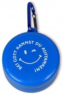 Outdoor-Trinkbecher "Bei Gott kannst du auftanken" - blau