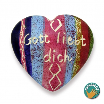Herz aus Speckstein "Gott liebt dich"