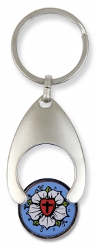 Schlüsselanhänger "Lutherrose" - mit Einkaufswagenchip