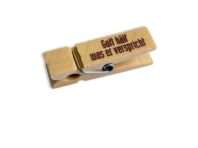 Preview: Holzklammer "Gott hält was er verspricht"