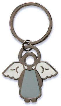 Schlüsselanhänger "Schutzengel" - grau/weiß