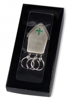 Preview: Schlüsselanhänger "Kirche" - Metall