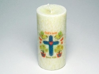 Kerze "Kreuz" - God`s Love never fails