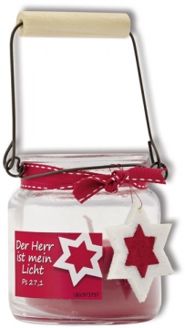 Duftkerze im Glas "Der Herr ist mein Licht"