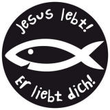 Ansteckbutton "Jesus lebt-Er liebt dich!"