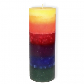Regenbogenkerze Stumpenform - 20 cm