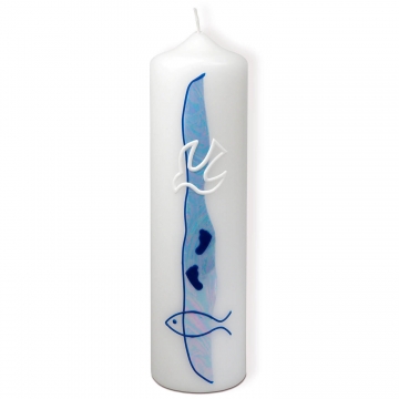 Kerze "Taufe" hellblau/groß