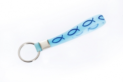 Schlüsselanhänger "Fische" - hellblau