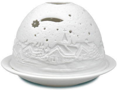 Windlicht "Dorf in Schneelandschaft"