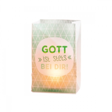 Windlicht Tüte "Gott ist stets bei dir"