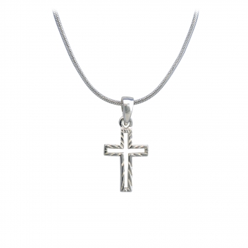 Schlangenhalskette "Kreuz" - 925er Sterlingsilber