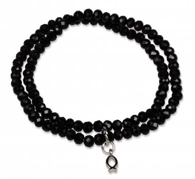Perlenarmband "Fisch" - Schwarz