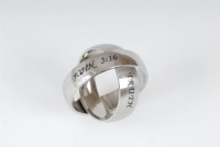 Doppel-Ring "John 3:16/Truth/ "John 14,6/Love"-Edelstahl