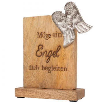 Holzstandbild "Möge ein Engel dich begleiten"
