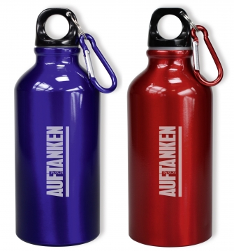 Aluminium-Trinkflasche "Auftanken"