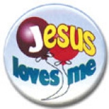 Ansteckbutton "Jesus loves me"