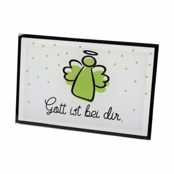Glas-Deko - Engel "Gott ist bei dir"