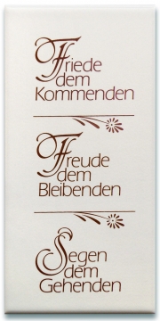 Keramikfliese "Friede dem Kommenden"