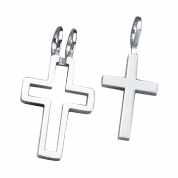 Anhänger "Kreuz" - zweiteilig/Edelstahl