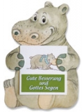Geschenkaufkleber-Karte "Nilpferd"