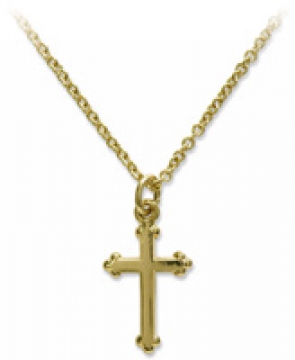 Halskette "Kreuz" - Messing/14K vergoldet