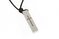 Anhänger "Block/Kreuz" - Edelstahl