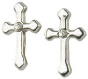 Ohrstecker "Kreuz" - mit Stein