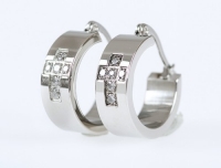 Creolen "Kreuz" - Edelstahl mit Steinen