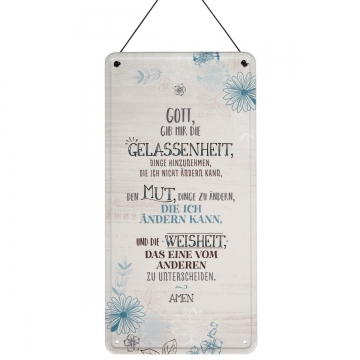 Preview: Vintage Blechschild "Gott, gib mir die Gelassenheit ..."