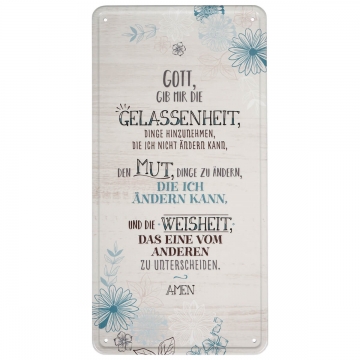 Vintage Blechschild "Gott, gib mir die Gelassenheit ..."