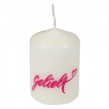 Spruchkerze "geliebt"