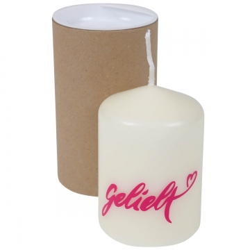 Preview: Spruchkerze "geliebt"