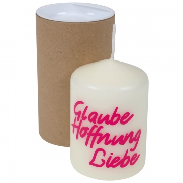 Preview: Spruchkerze "Glaube Hoffnung Liebe"