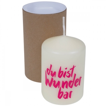 Preview: Spruchkerze "Du bist Wunderbar"