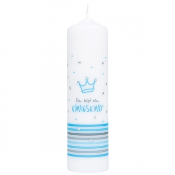 Kerze Königskind blau - Große Ausführung
