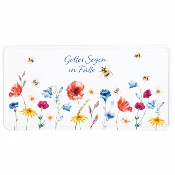 Metallschild "Gottes Segen in Fülle"