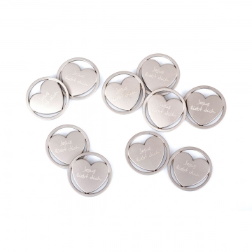 Einkaufswagenchip Herz - Jesus liebt dich (10er Packung)