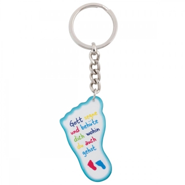Schlüsselanhänger Fuß "Gott segne und behüte dich..."